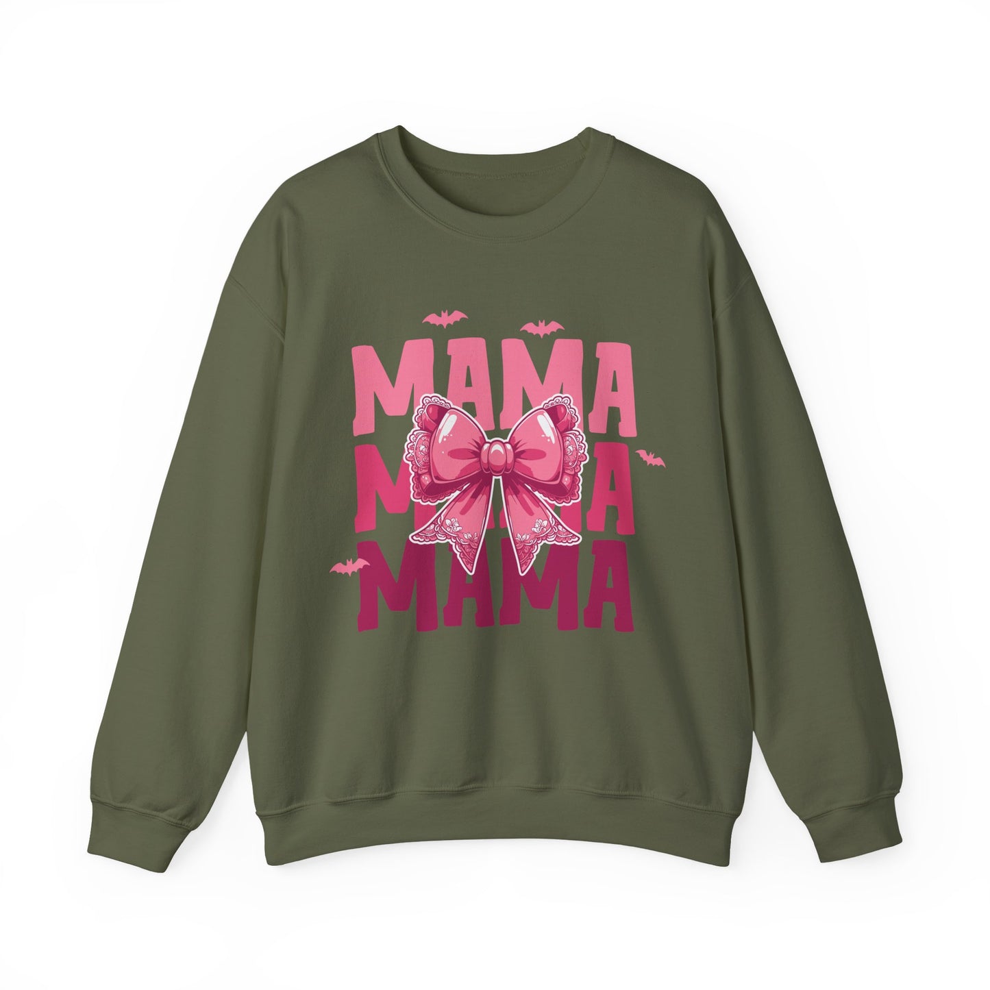 Halloween Mama With Bow Crewneck Sweatshirt