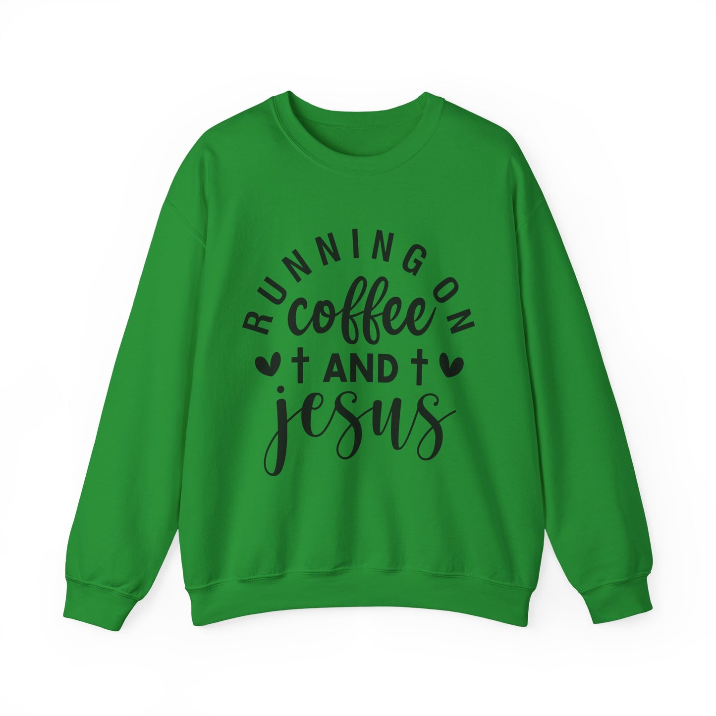 Running on Coffee and Jesus Crewneck Sweatshirt