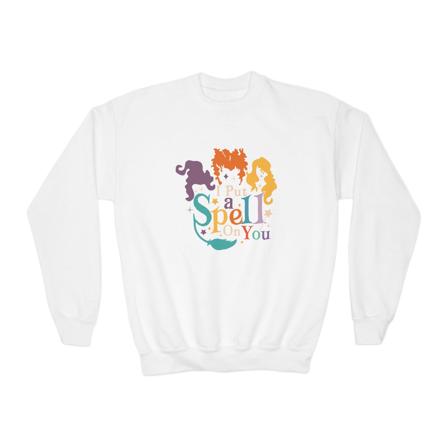 Youth Crewneck Sweatshirt – Magical Spell Design for Kids, Perfect for Halloween, Gifts, or Everyday Wear, Cozy and Stylish