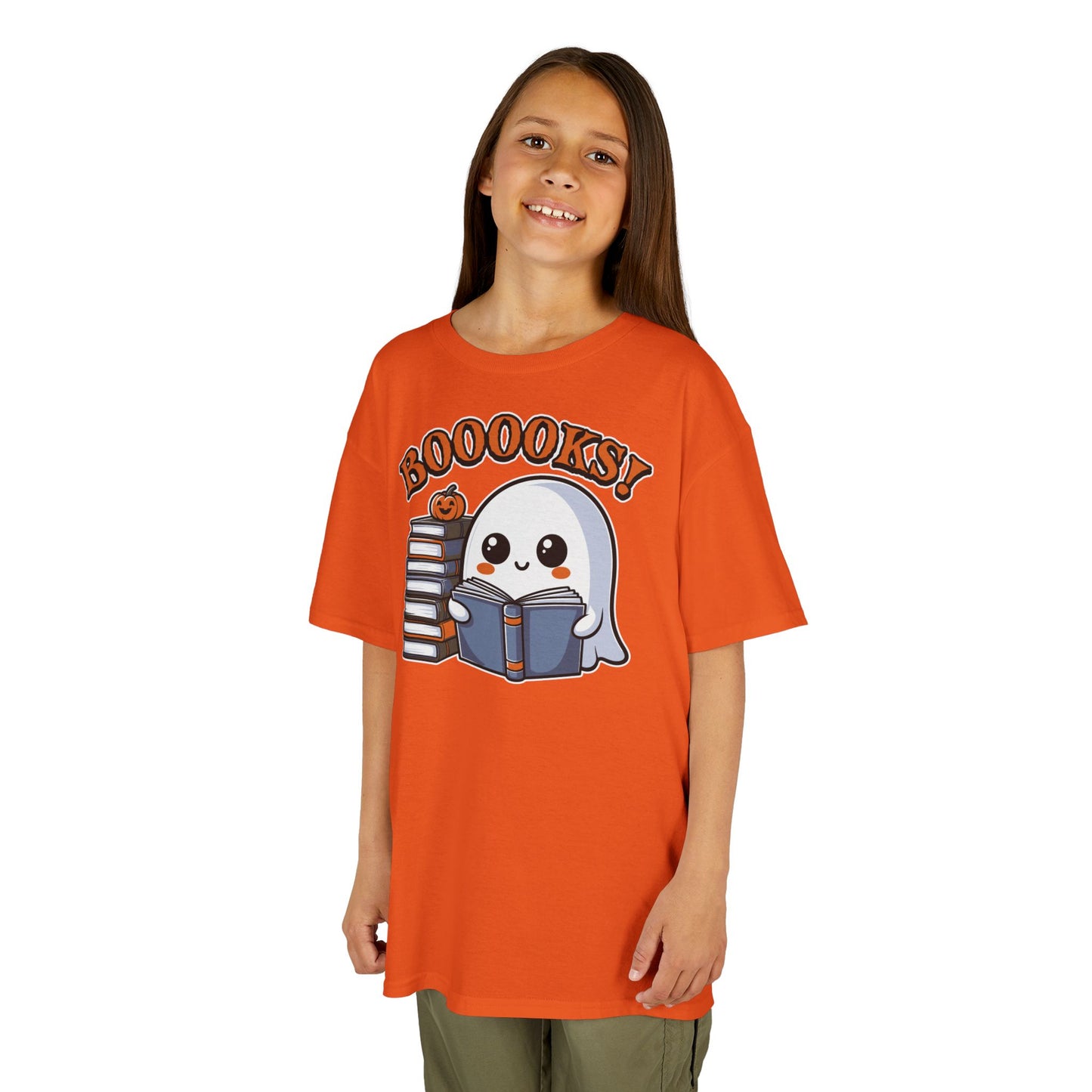 Ghostly Reading Kids Tee with Booooks! Design