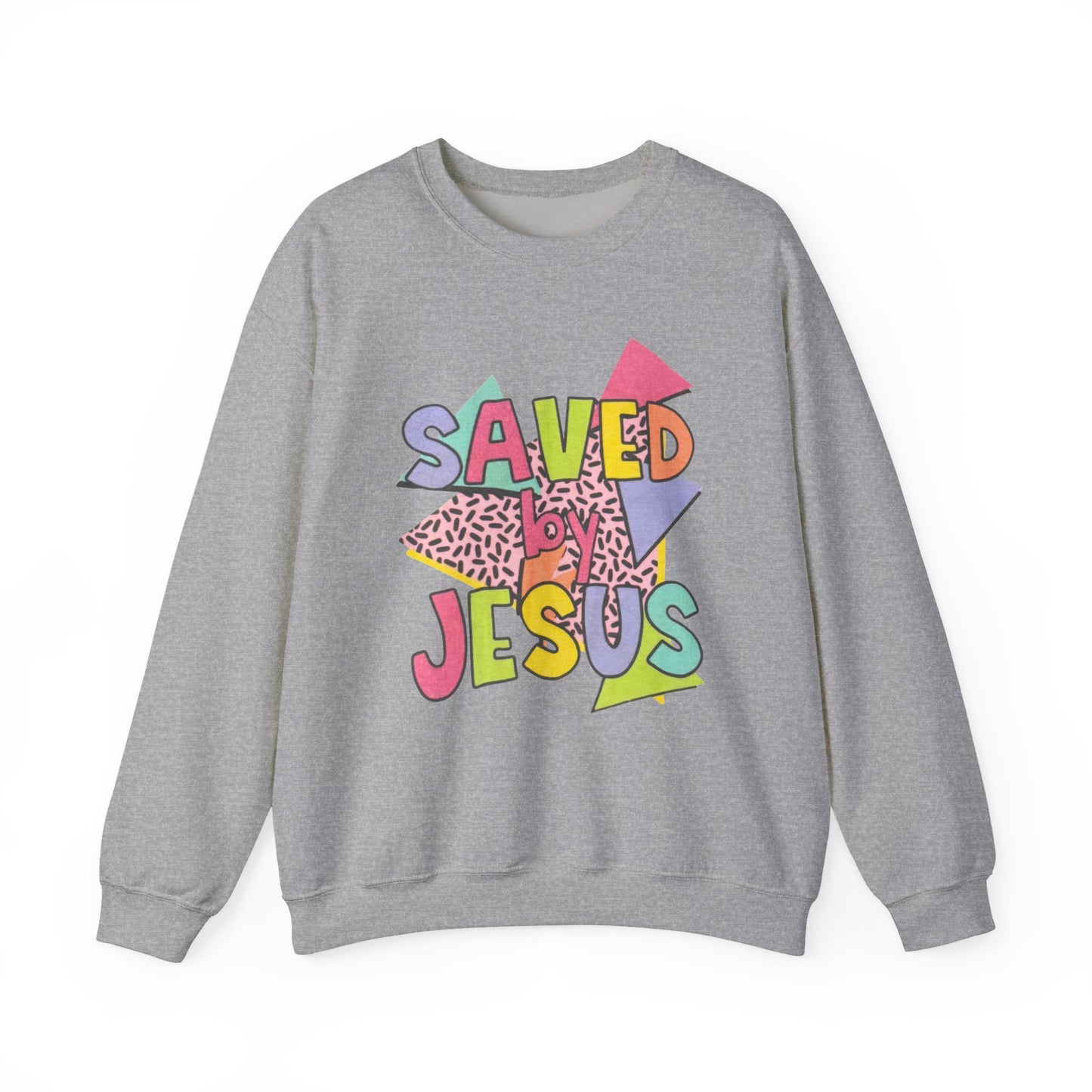 Retro Saved by Jesus Crewneck Sweatshirt