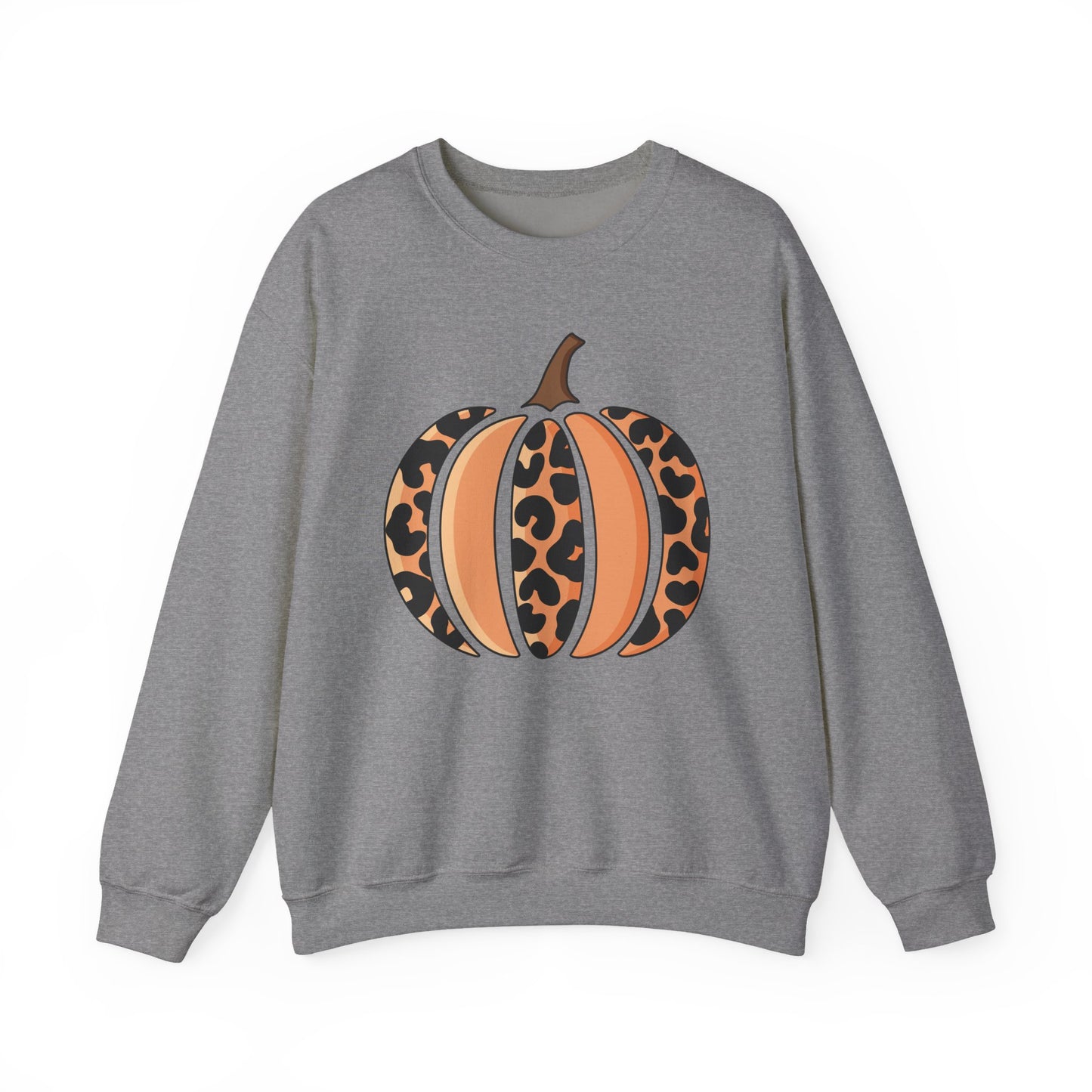 Leopard Print Pumpkin Crewneck Sweatshirt