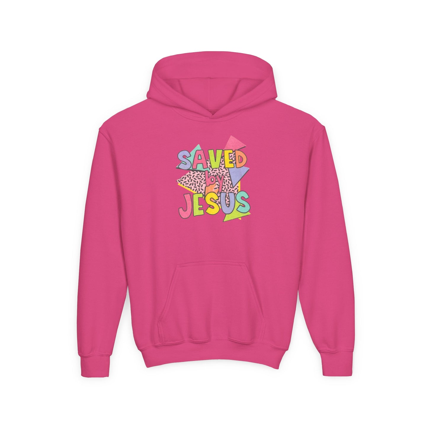 Retro Saved by Jesus Youth Hooded Sweatshirt