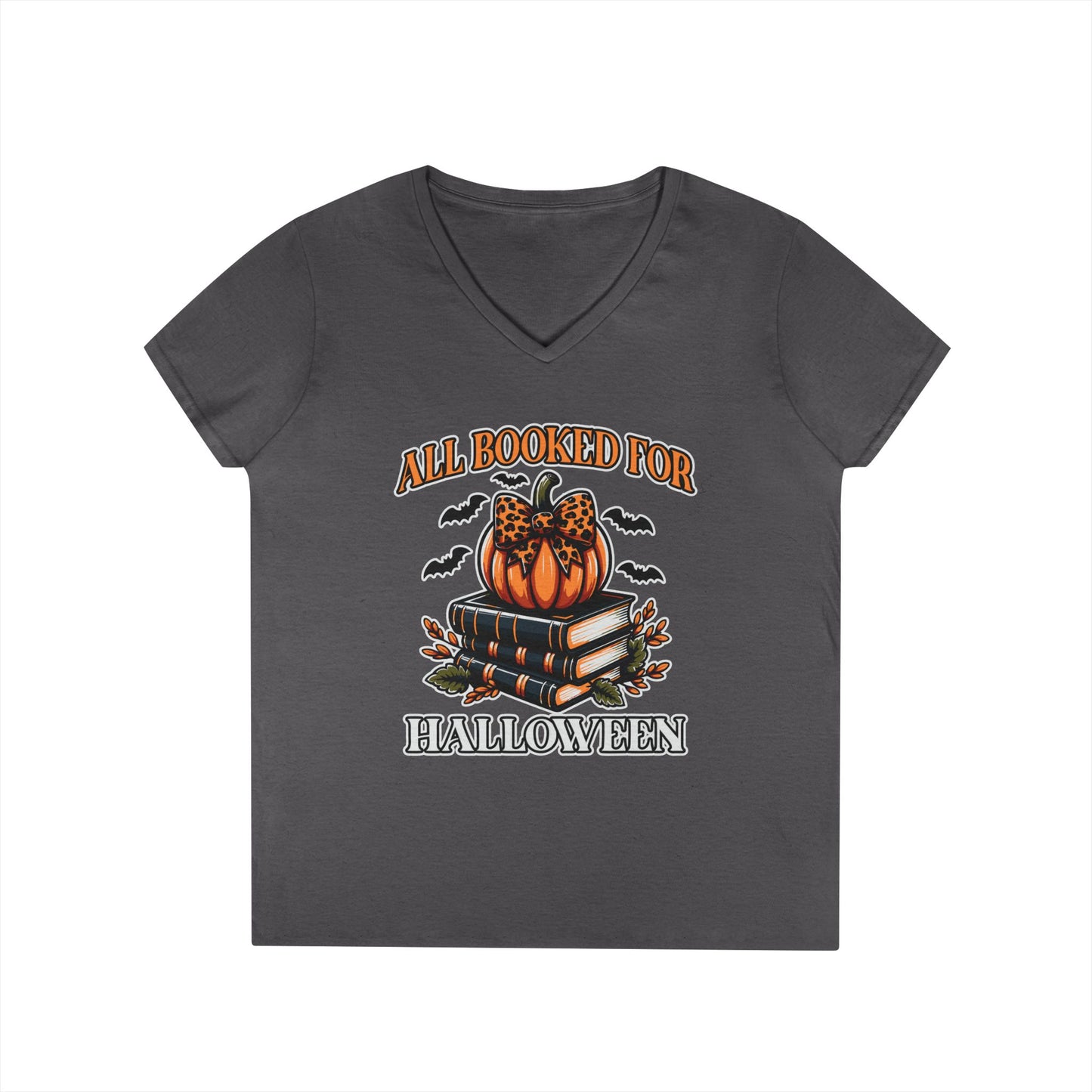 All Booked For Halloween V-Neck T-Shirt