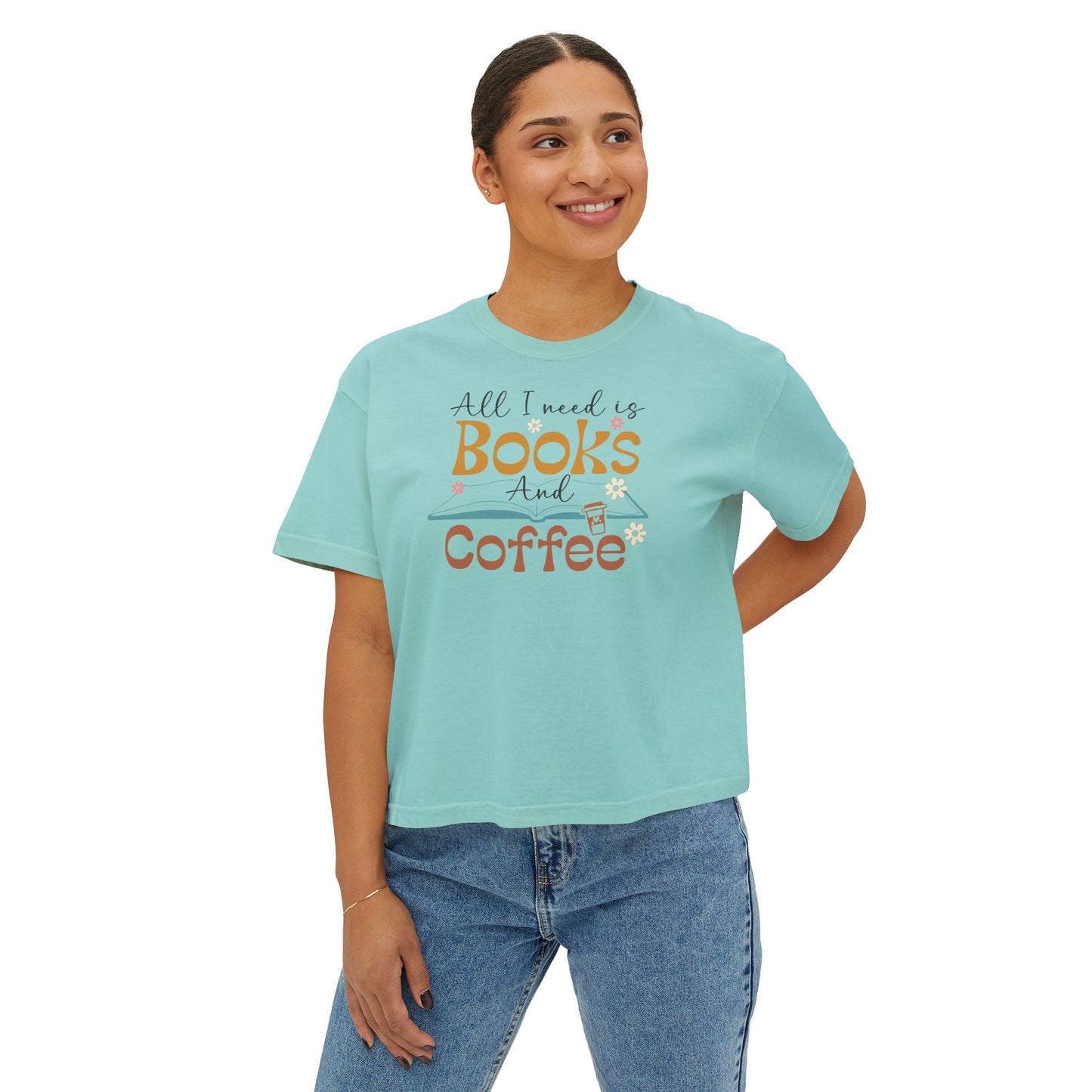 Books and Coffee Women's Boxy Tee