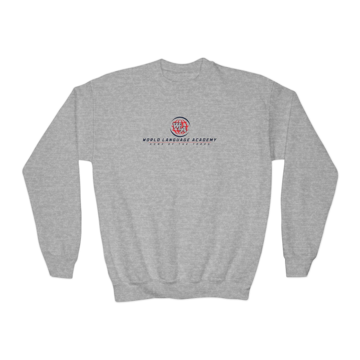 Youth Crewneck Sweatshirt - World Language Academy Logo (White)