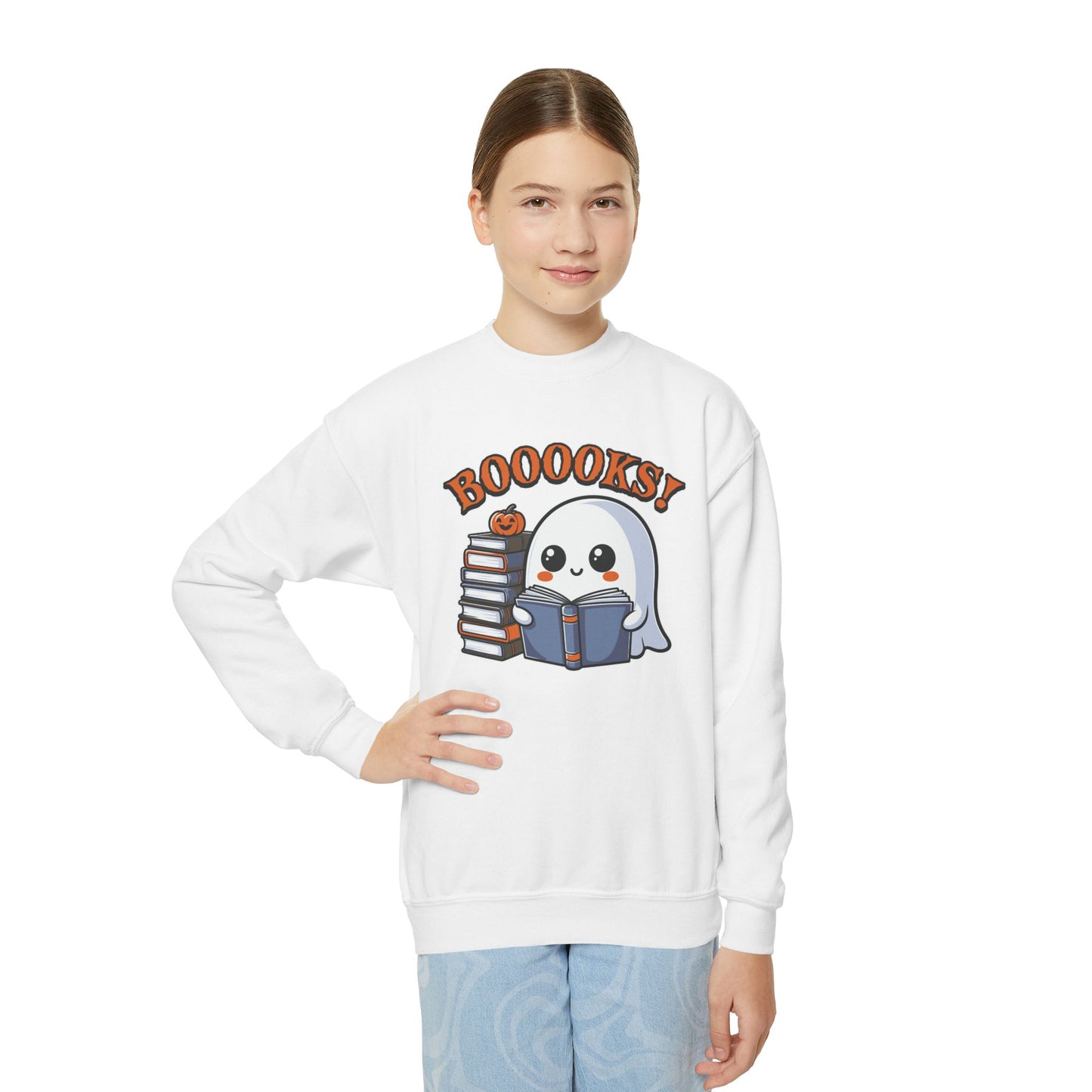 BOOOKS!! Youth Crewneck Sweatshirt