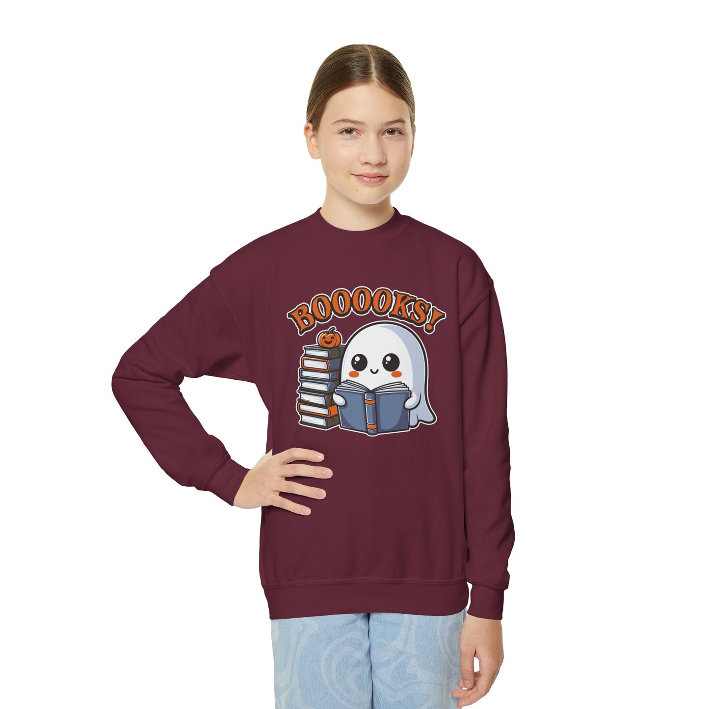 BOOOKS!! Youth Crewneck Sweatshirt