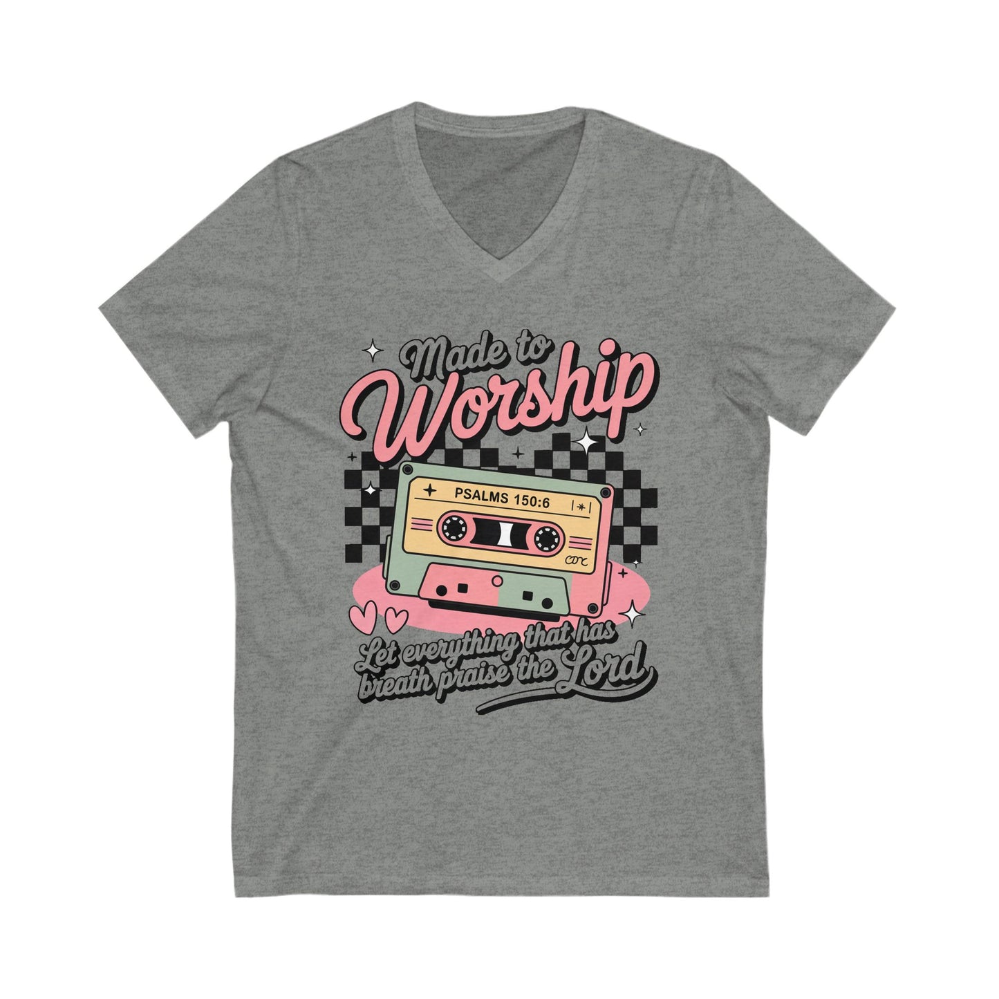 Retro Made to Worship V-Neck Tee