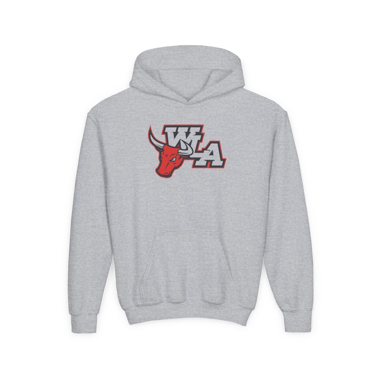 Youth Hoodie – WLA Red Bull Mascot Logo