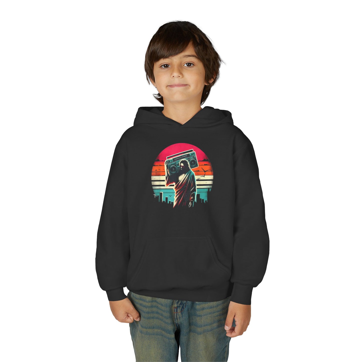 Retro Jesus Vibe Graphic Youth Hoodie
