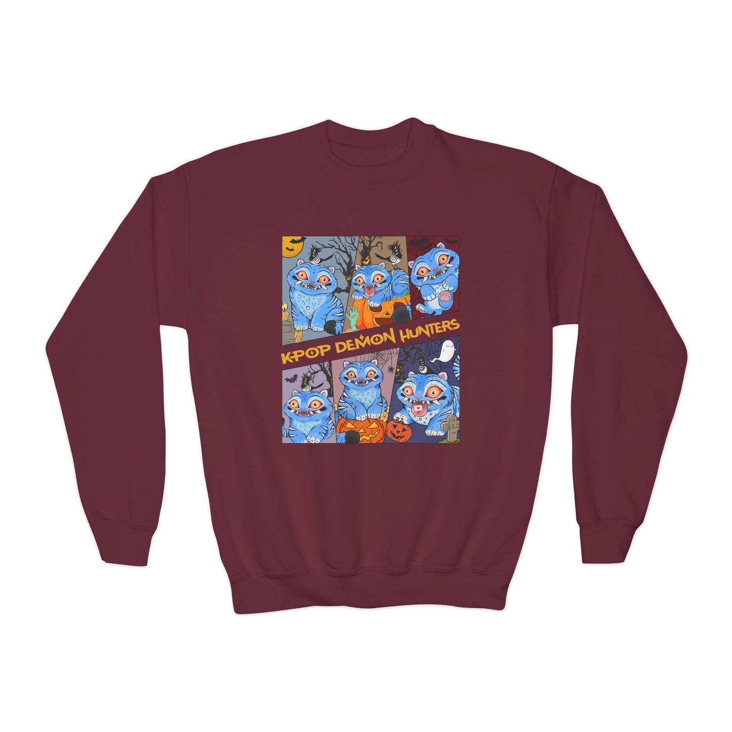 K-Pop Demon Hunters Halloween Youth Crewneck Sweatshirt