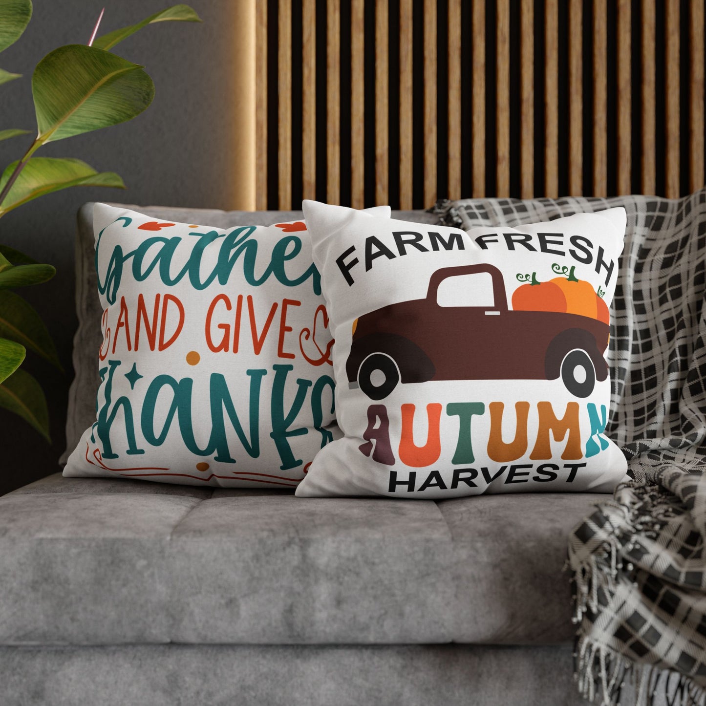 Double Sided Fall/Thanksgiving Decorative Pillowcase