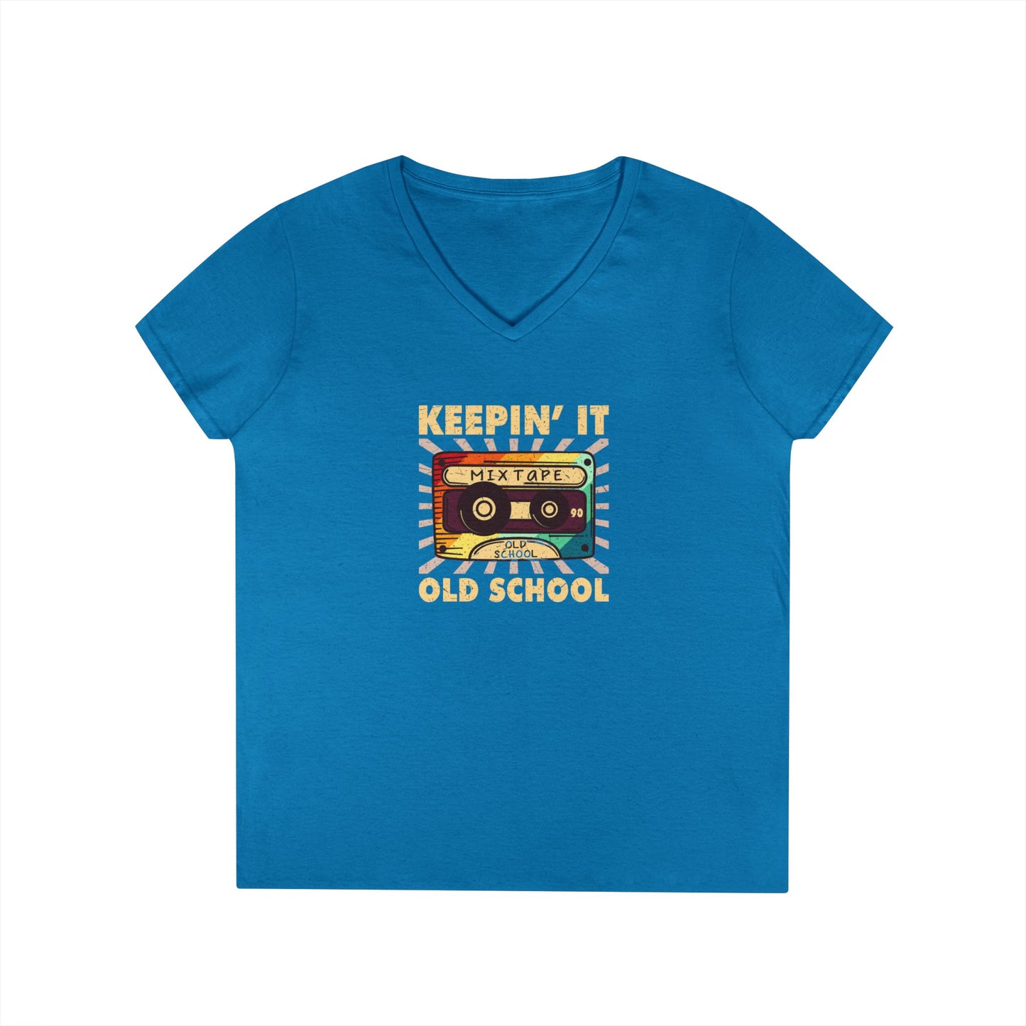 Retro Cassette Tape Ladies' V-Neck T-Shirt