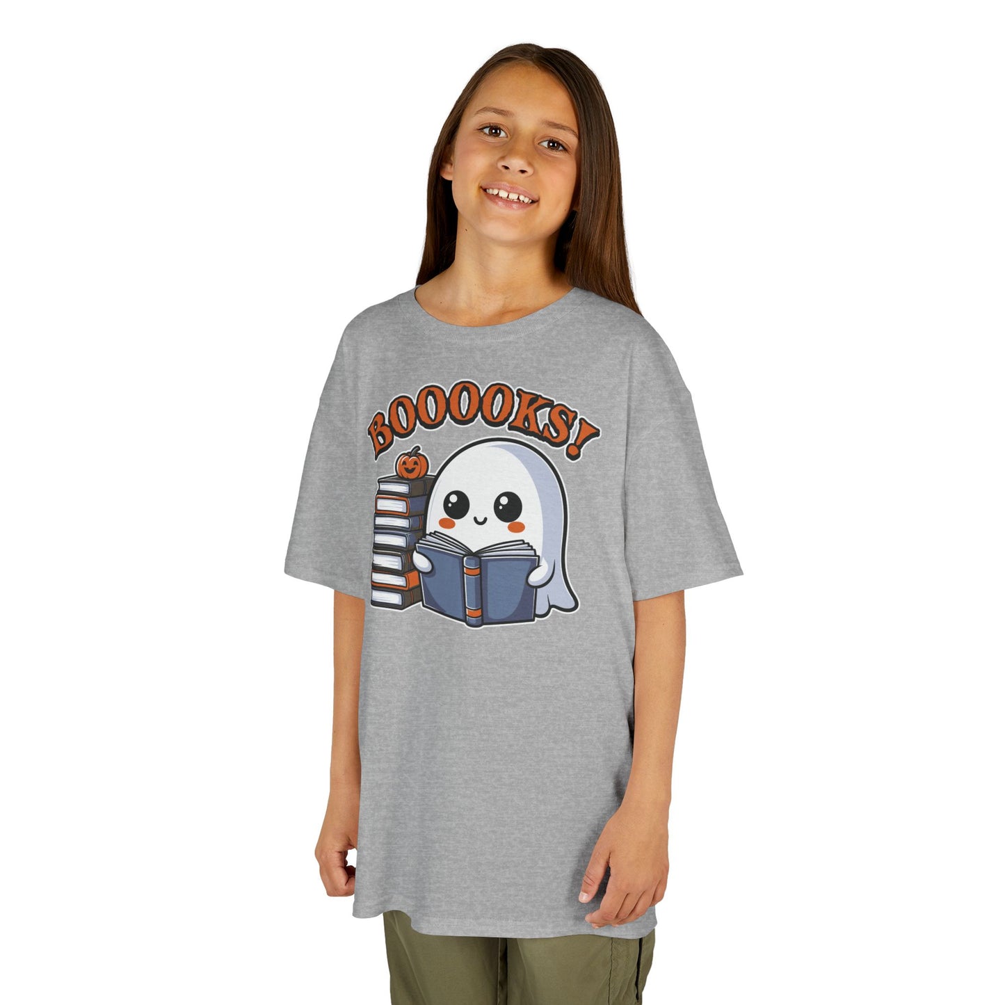 Ghostly Reading Kids Tee with Booooks! Design