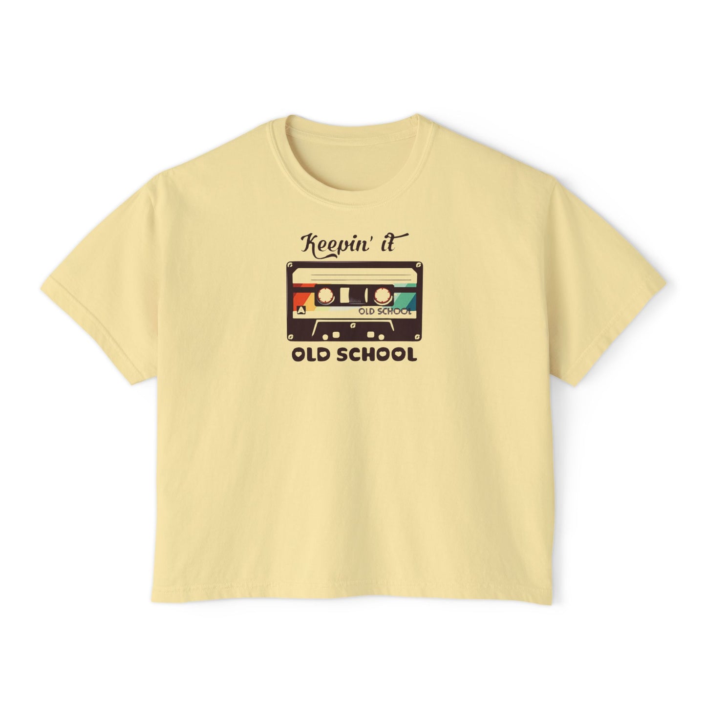 Retro 'Keepin It Old School' Women's Boxy Tee
