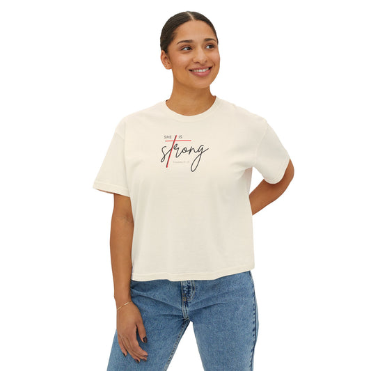 Women's Boxy Tee - She is Strong