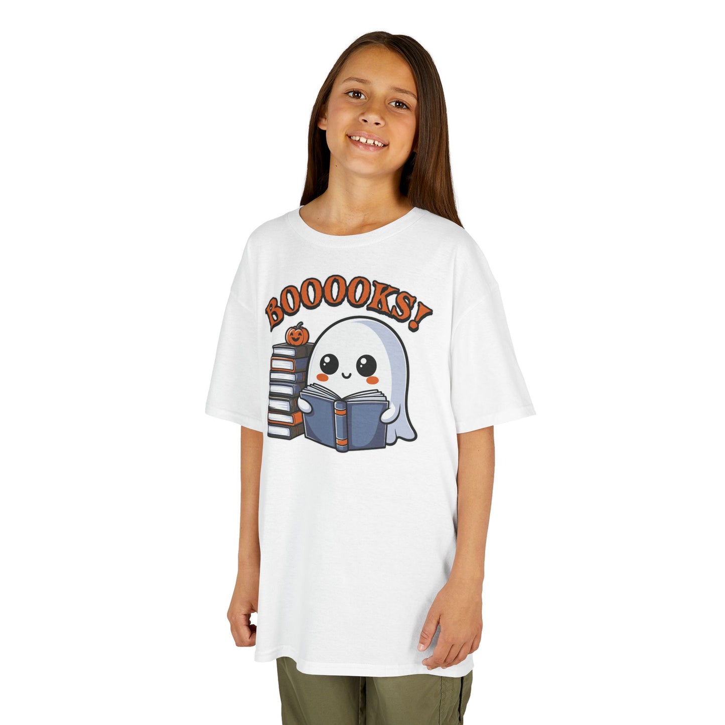 Ghostly Reading Kids Tee with Booooks! Design