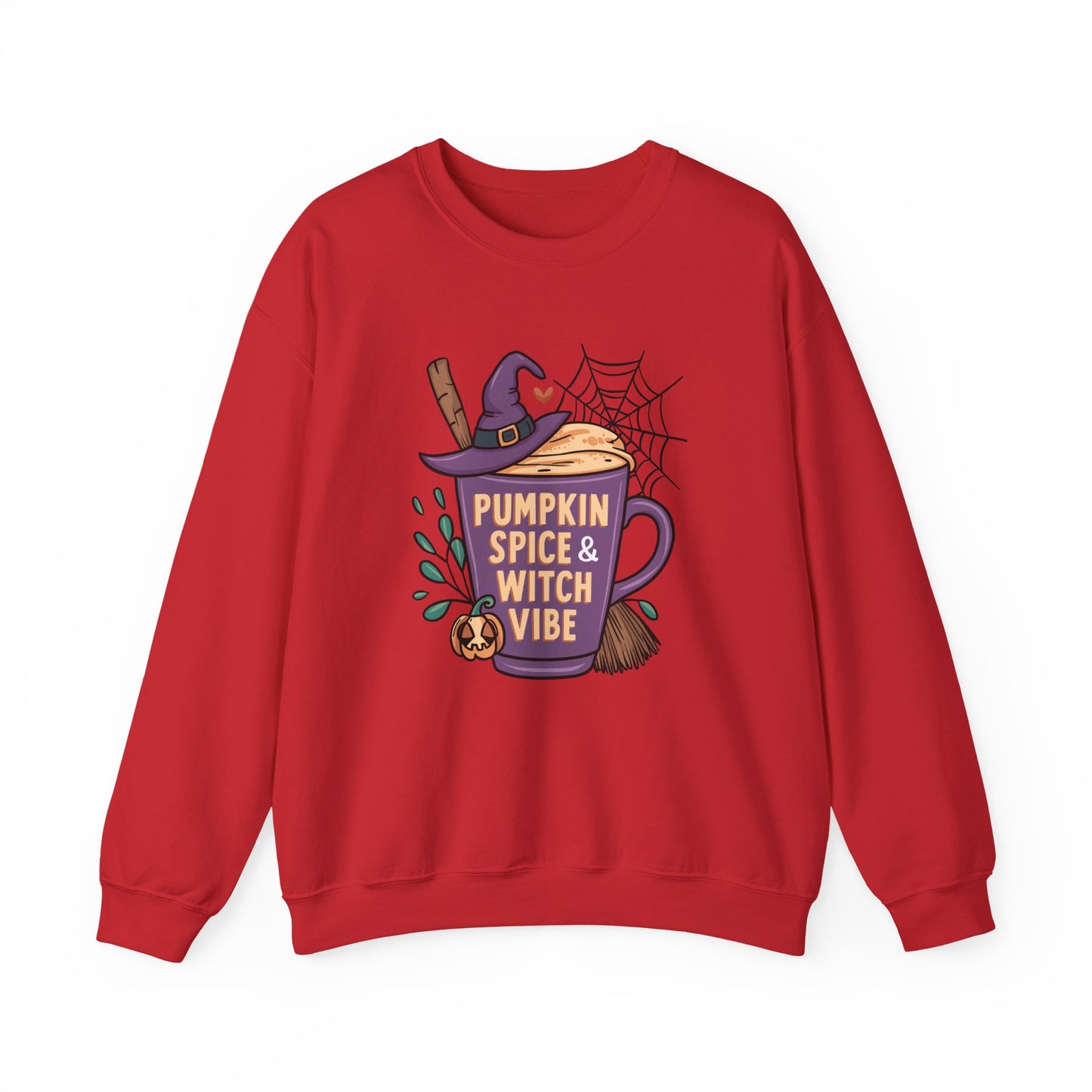 Pumpkin Spice & Witch Vibe Crewneck Sweatshirt