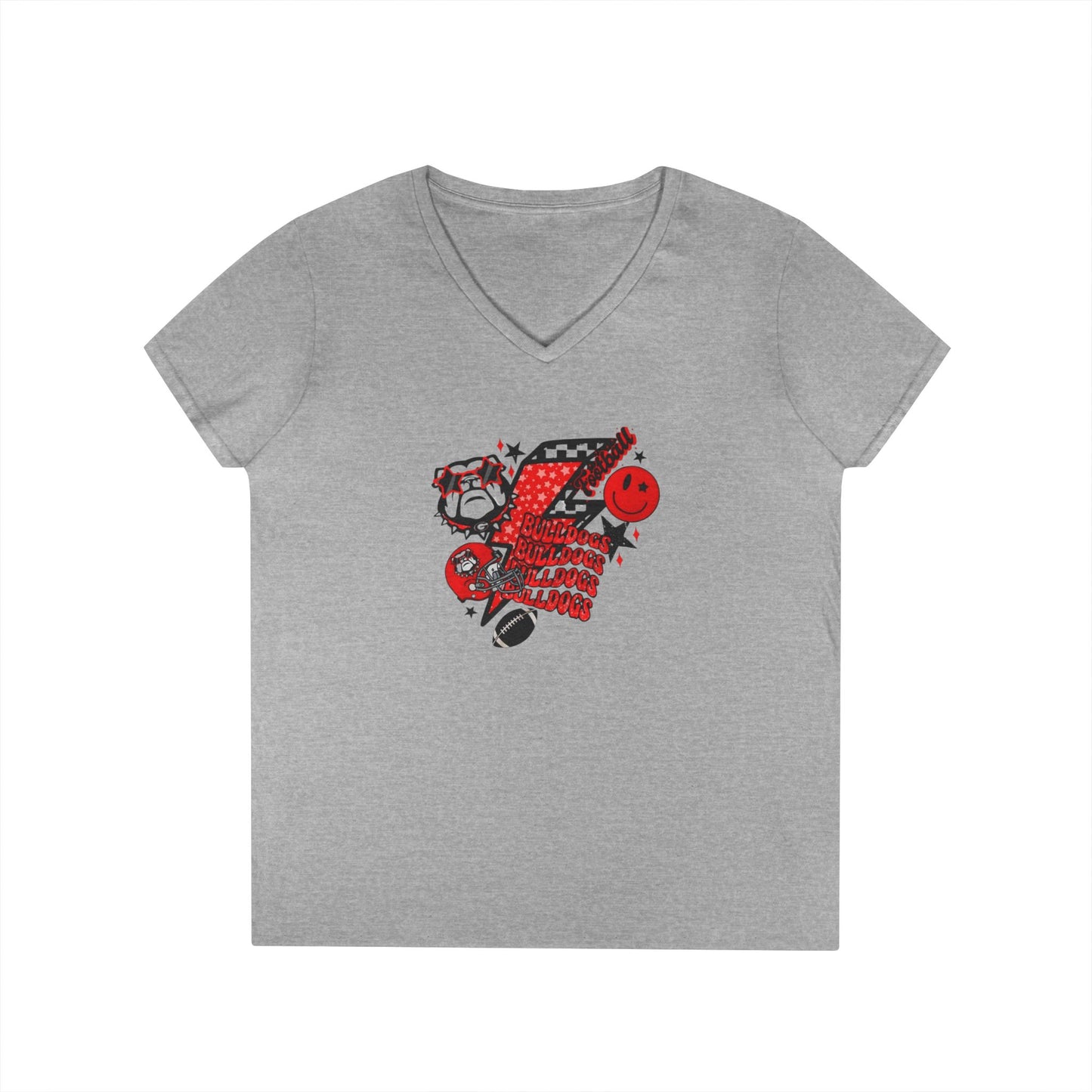 Fun Bulldog V-Neck T-Shirt