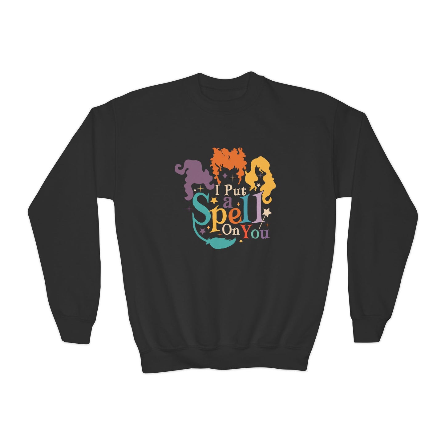 Youth Crewneck Sweatshirt – Magical Spell Design for Kids, Perfect for Halloween, Gifts, or Everyday Wear, Cozy and Stylish