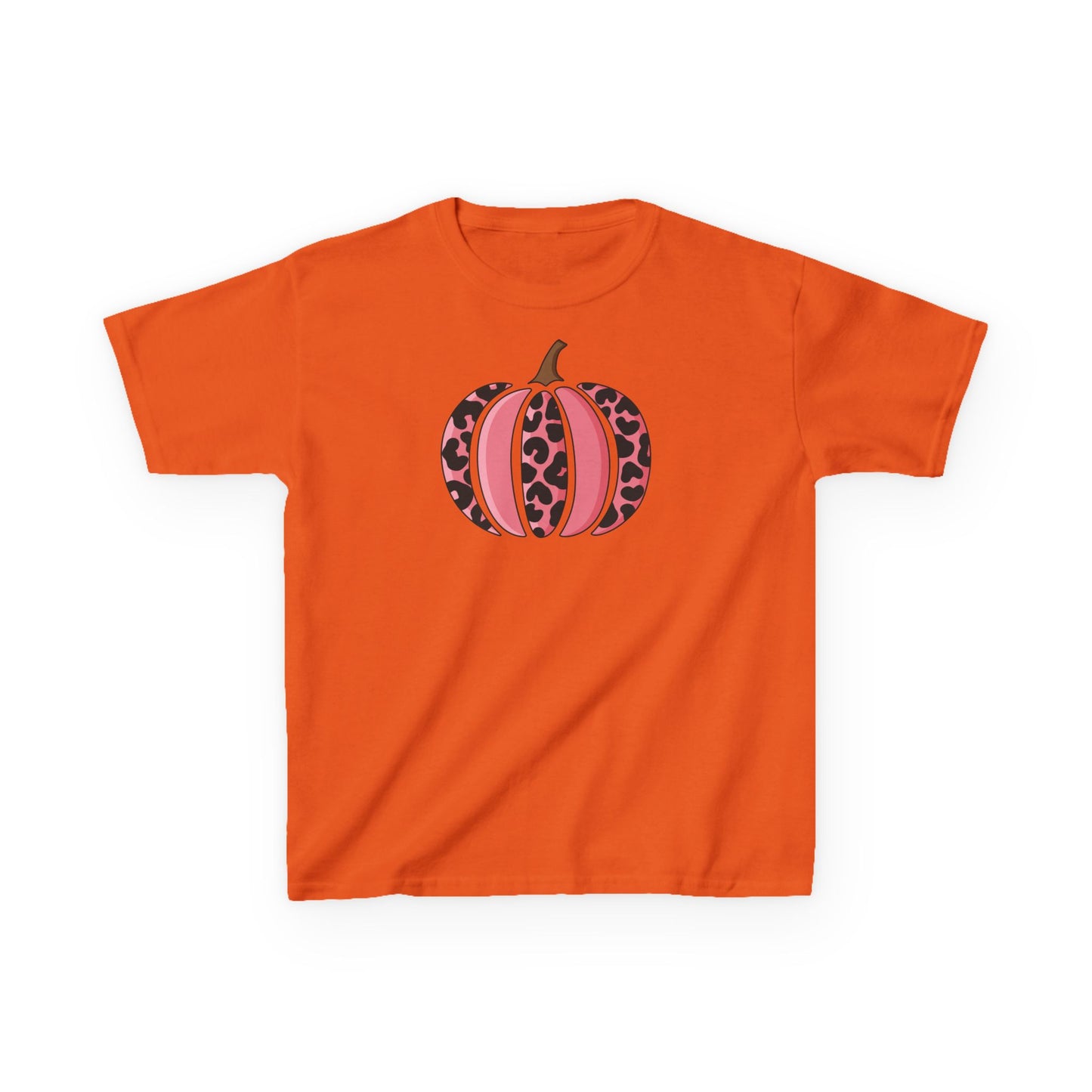 Pink Leopard Pumpkin Kids Tee