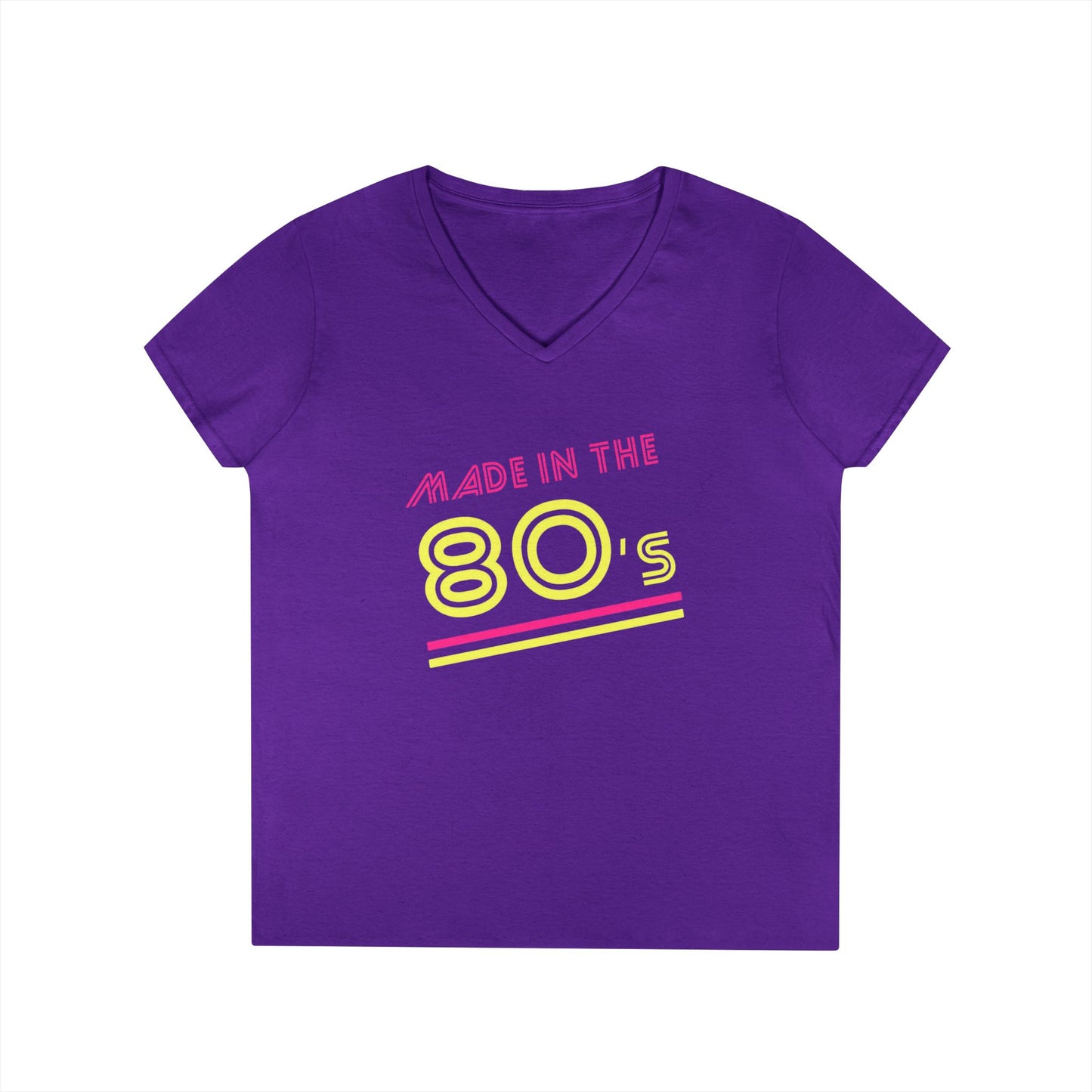 Made in the 80's Neon V-Neck T-Shirt