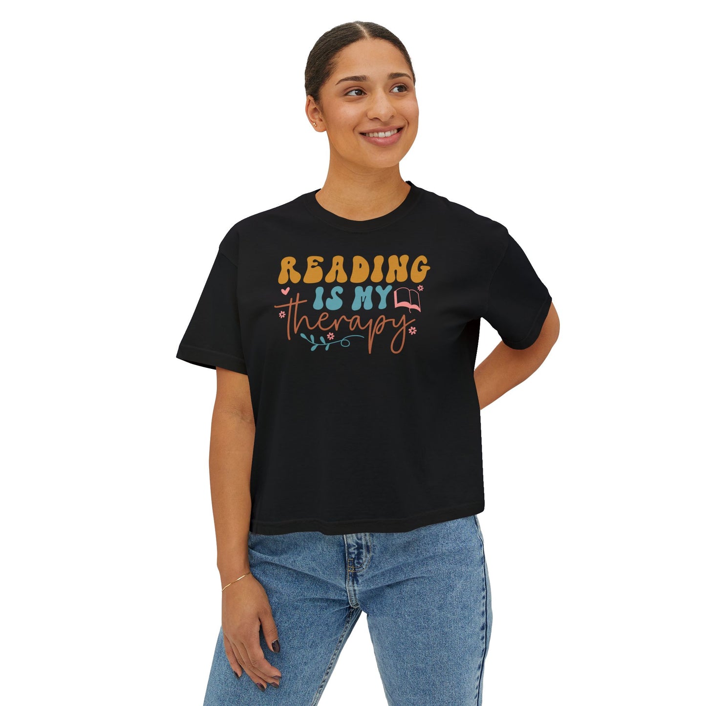 Reading is My Therapy Women's Boxy Tee