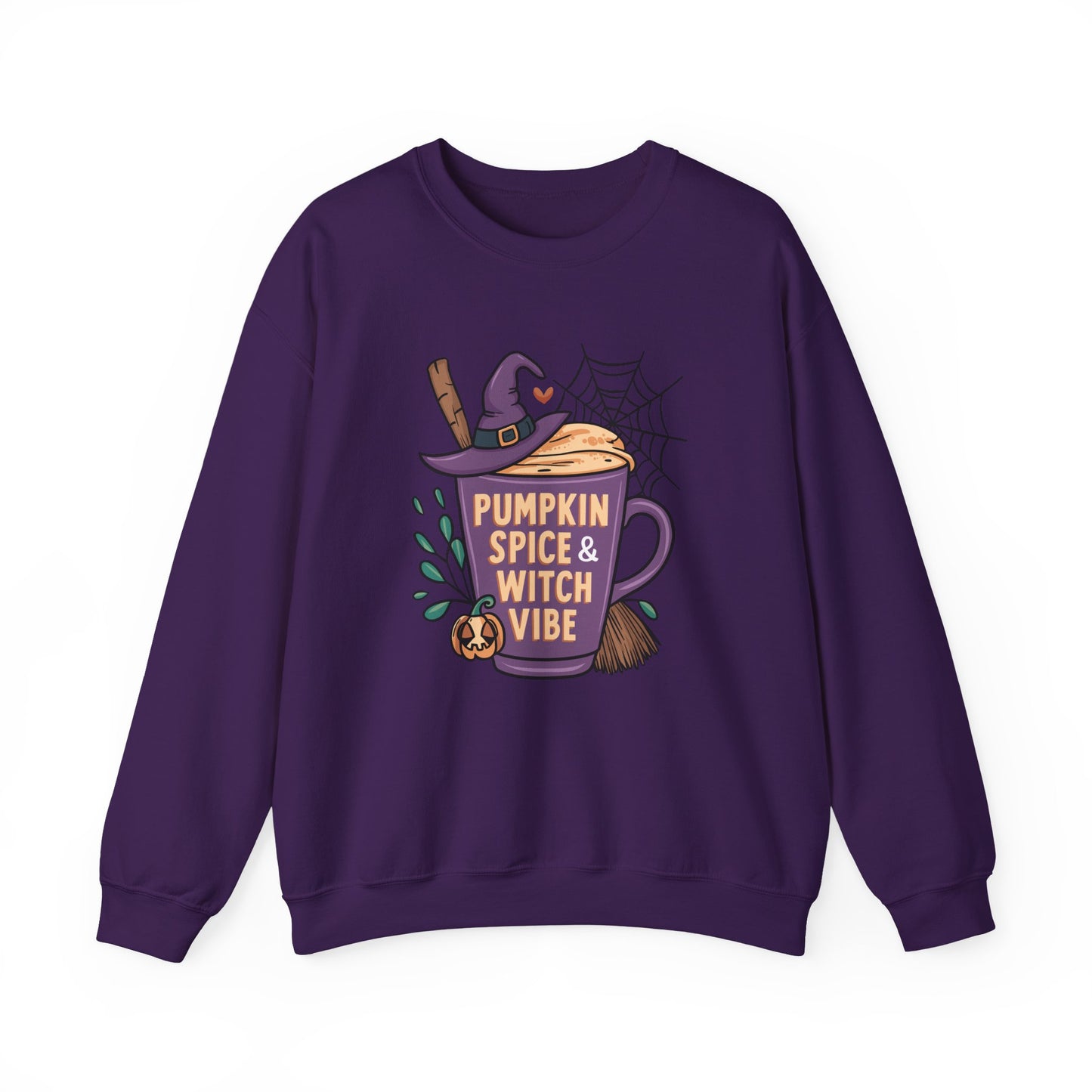 Pumpkin Spice & Witch Vibe Crewneck Sweatshirt