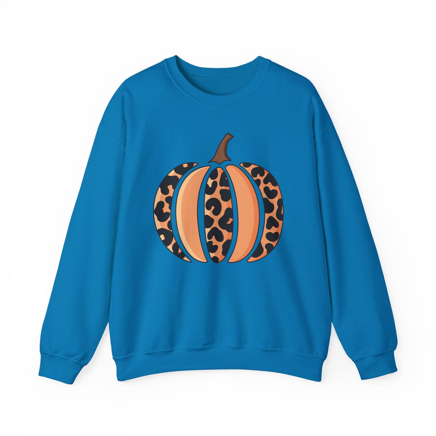 Leopard Print Pumpkin Crewneck Sweatshirt