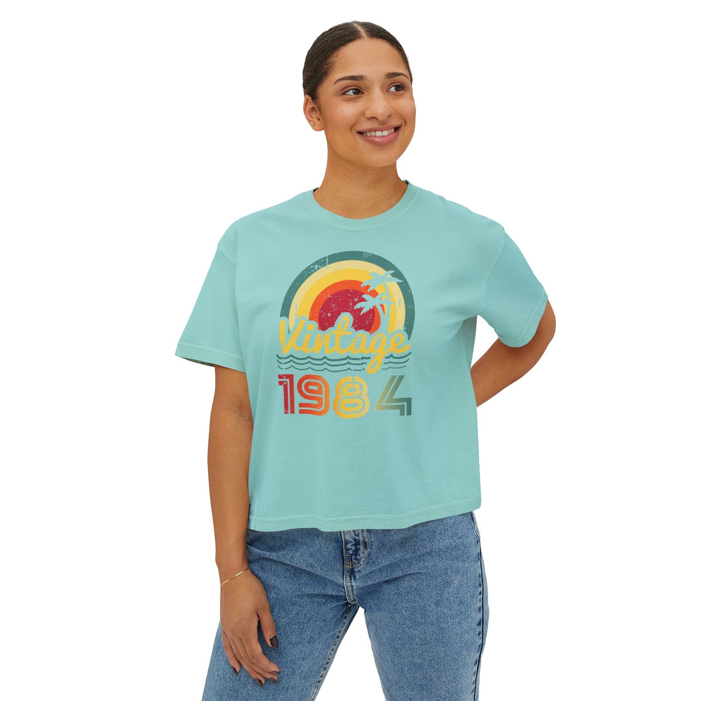 Customizable Vintage Birthyear Women's Boxy Tee