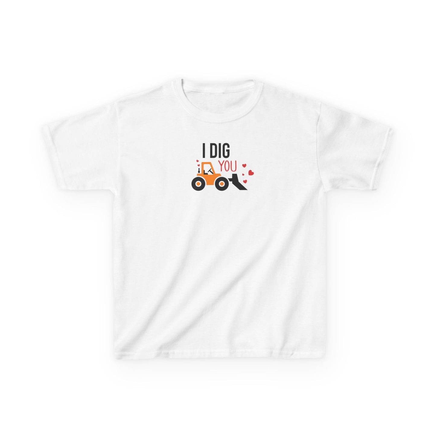 Kids T‑Shirt – "I Dig You" Construction Truck Valentine Tee