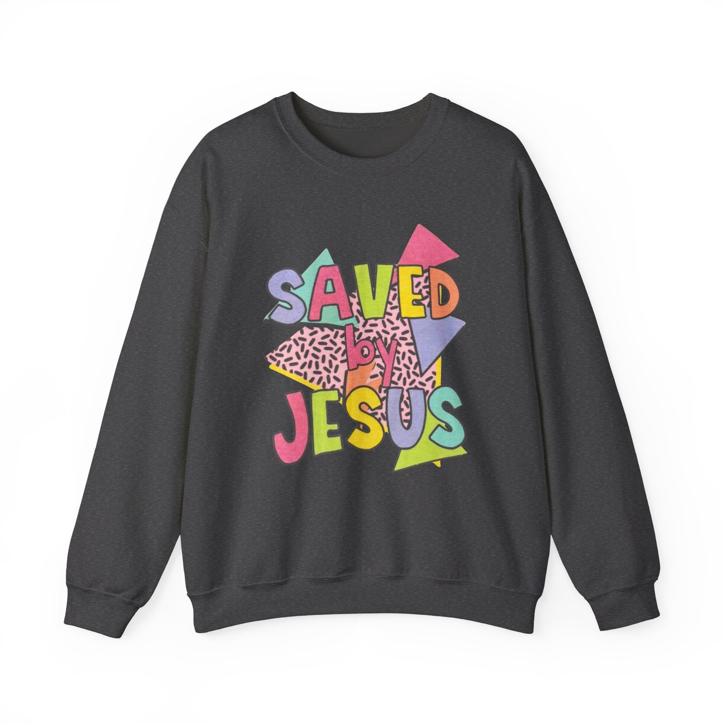 Retro Saved by Jesus Crewneck Sweatshirt