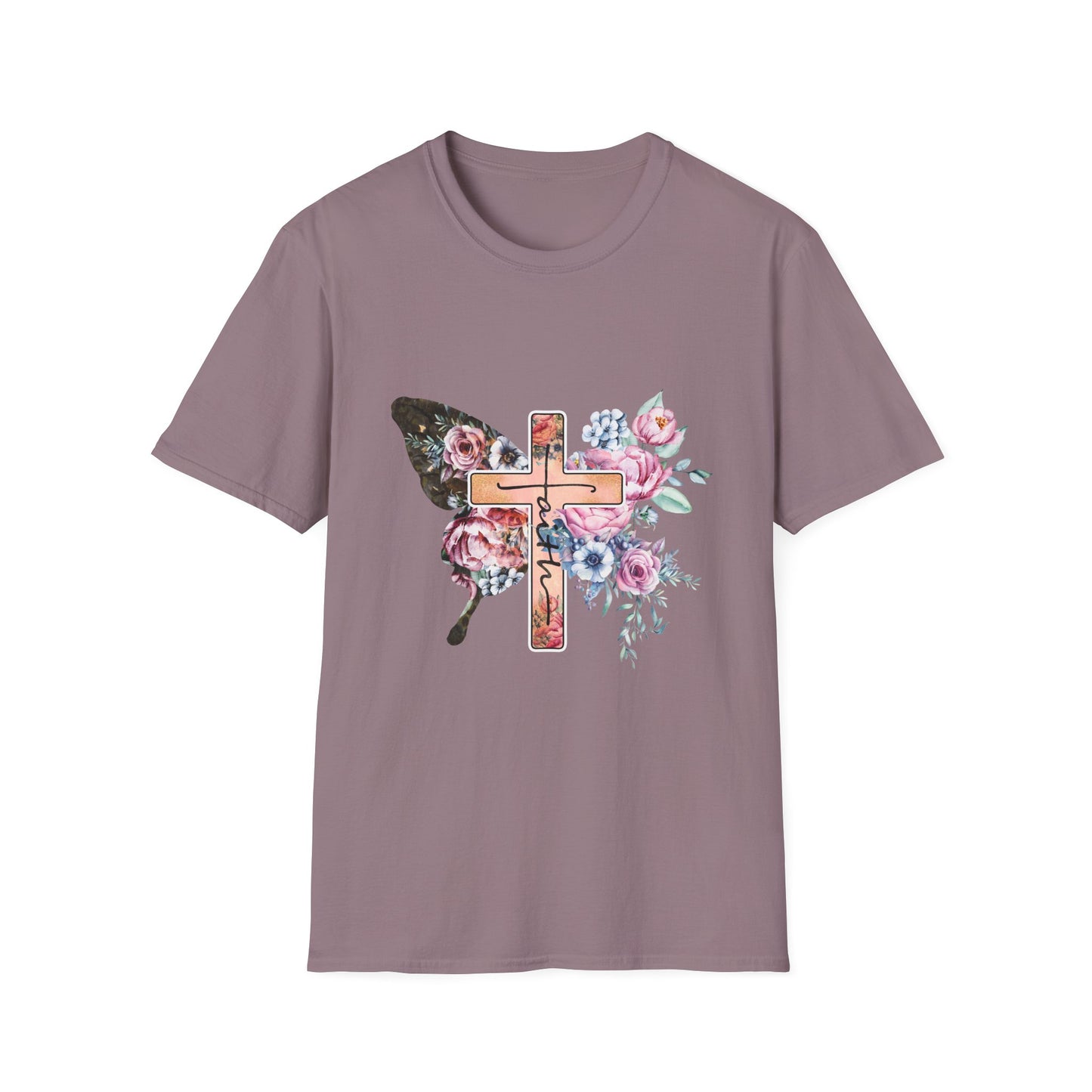 Floral Cross Butterfly T-Shirt