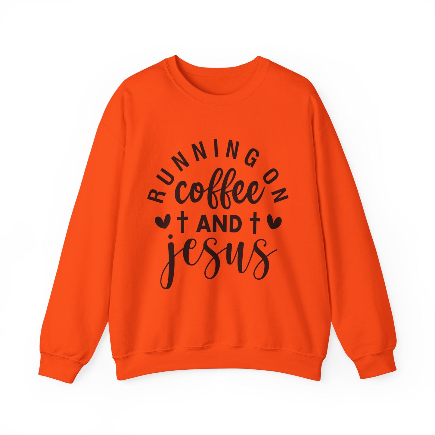 Running on Coffee and Jesus Crewneck Sweatshirt