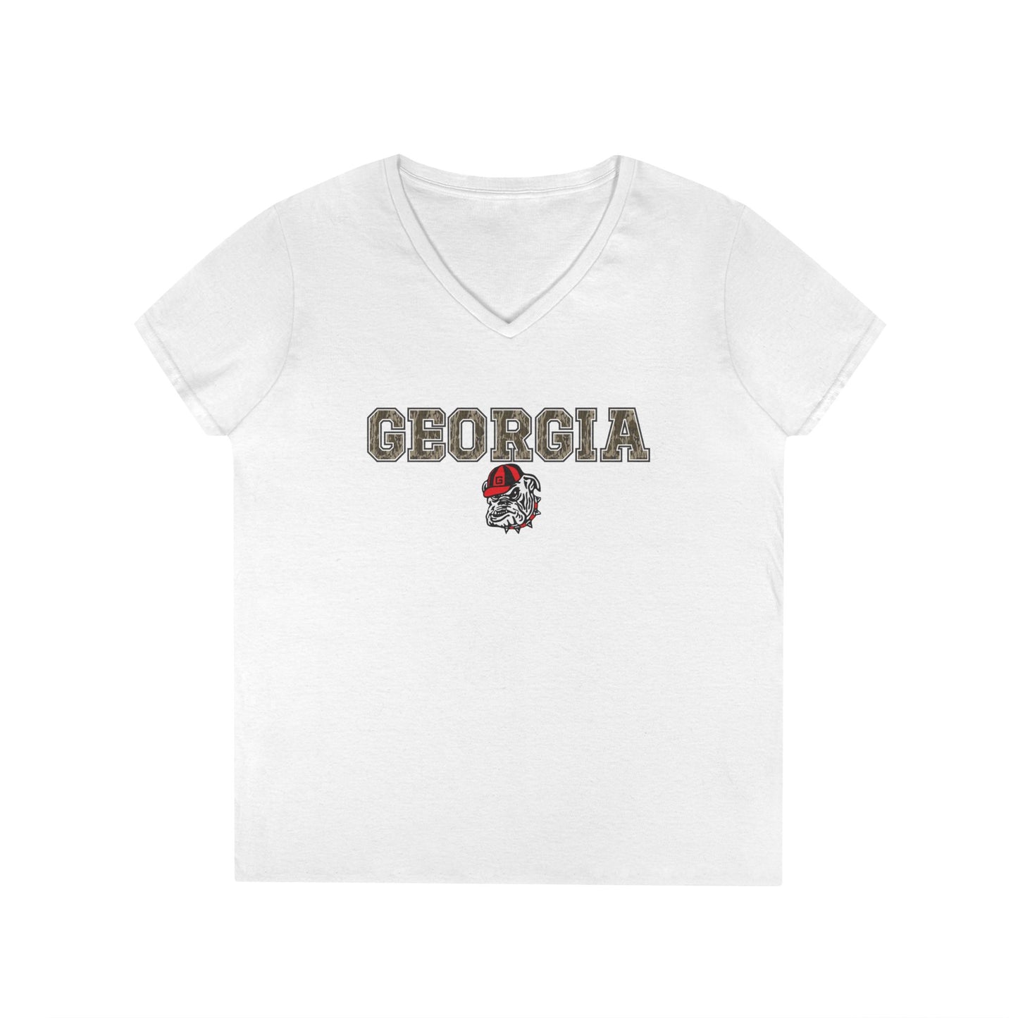 Camo Georgia Dog V-Neck T-Shirt