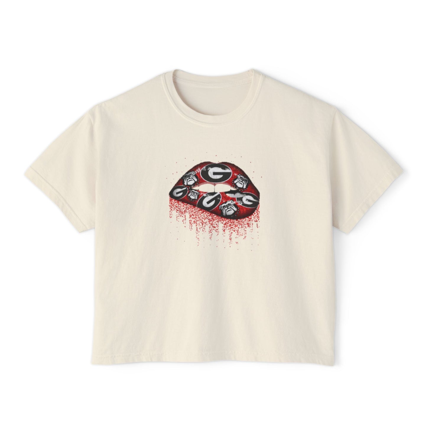 Georgia Bulldogs Glitter Kiss Women's Boxy Tee