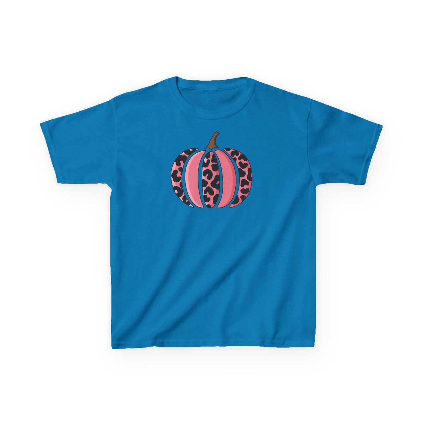Pink Leopard Pumpkin Kids Tee