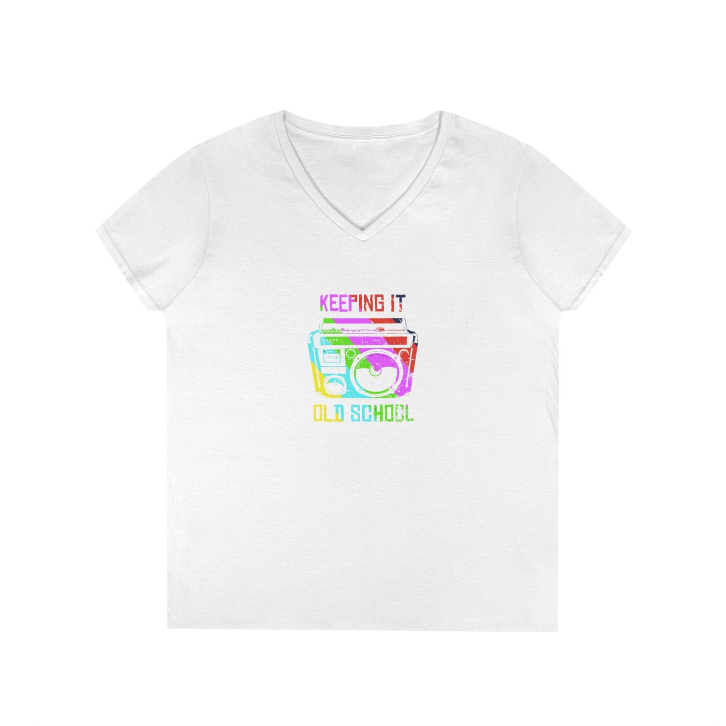 Retro Boombox V-Neck T-Shirt
