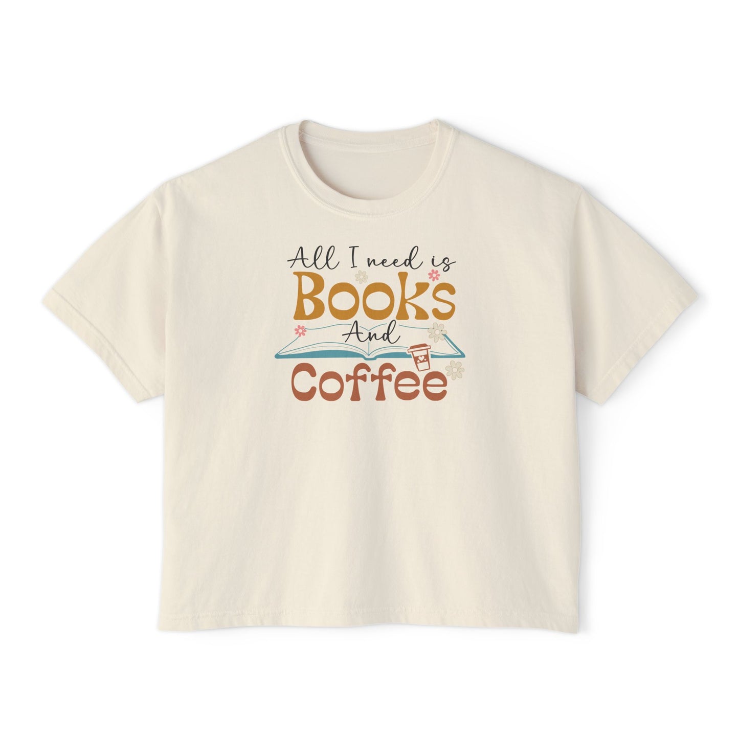 Books and Coffee Women's Boxy Tee