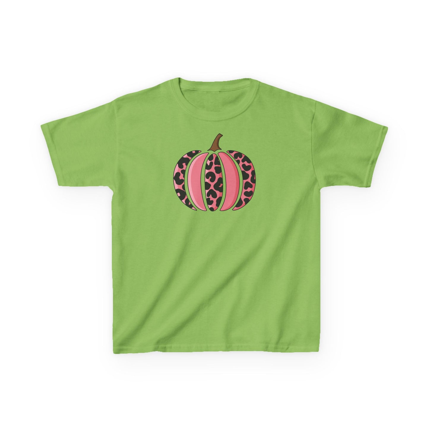 Pink Leopard Pumpkin Kids Tee