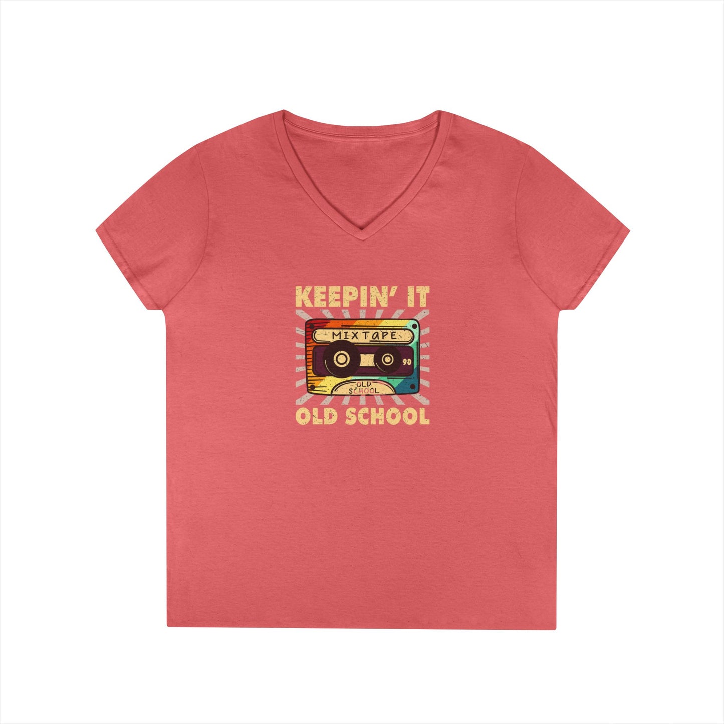 Retro Cassette Tape Ladies' V-Neck T-Shirt