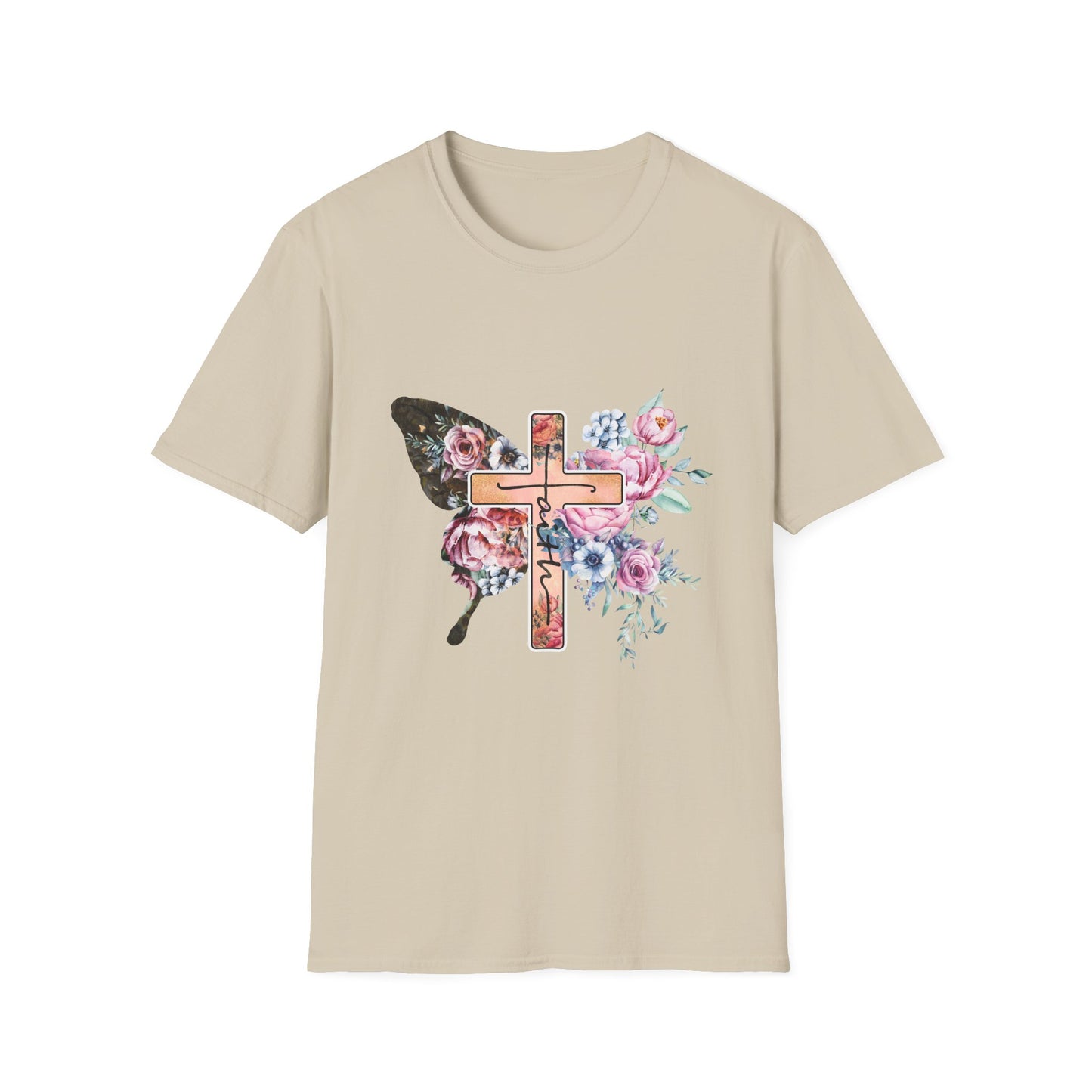 Floral Cross Butterfly T-Shirt