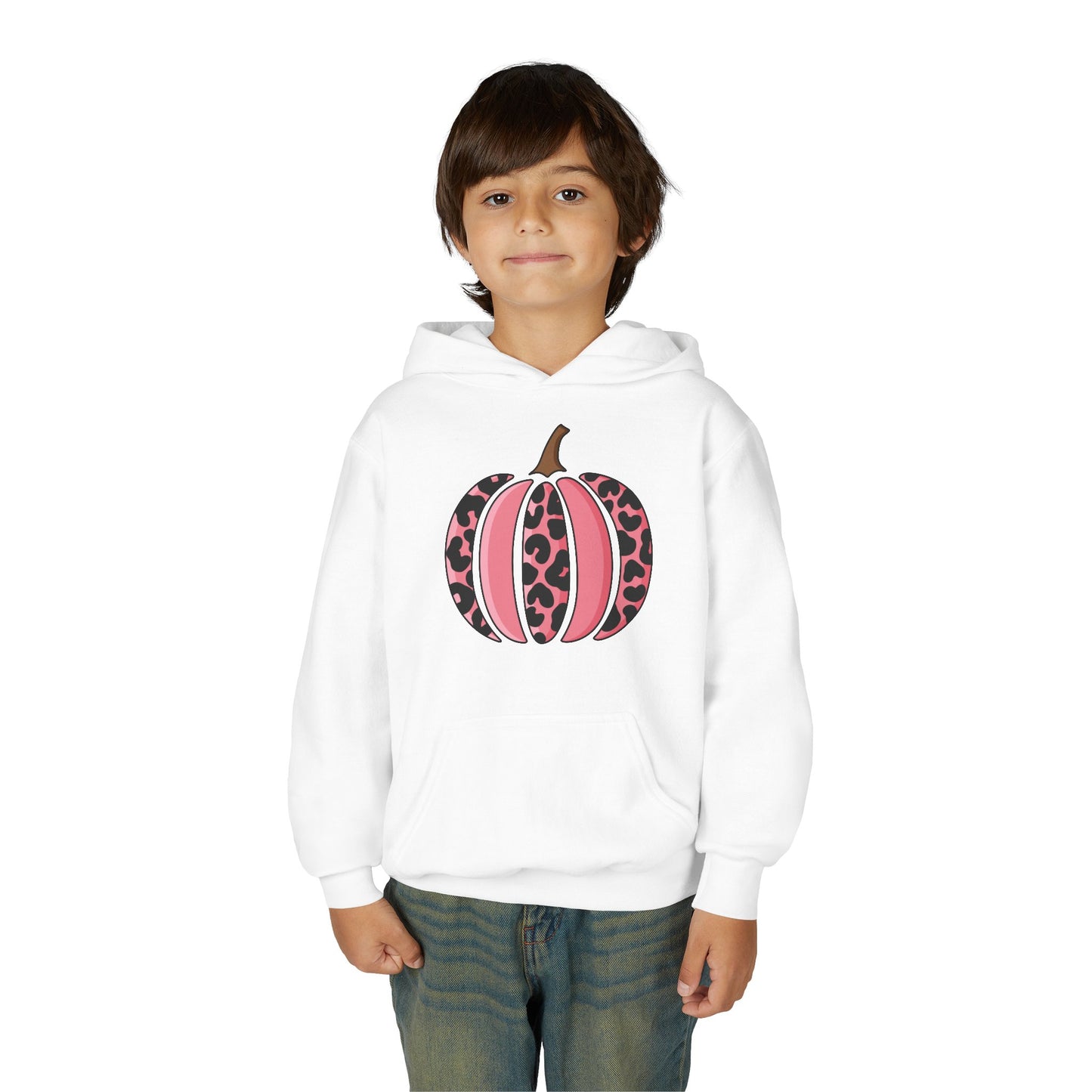 Pink Leopard Pumpkin Hoodie for Youth