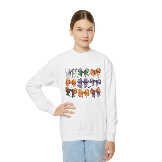Halloween Bow Kids Crewneck Sweatshirt