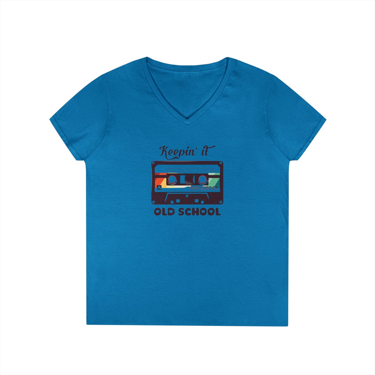 Retro 'Keepin it Oldschool' V-Neck T-Shirt