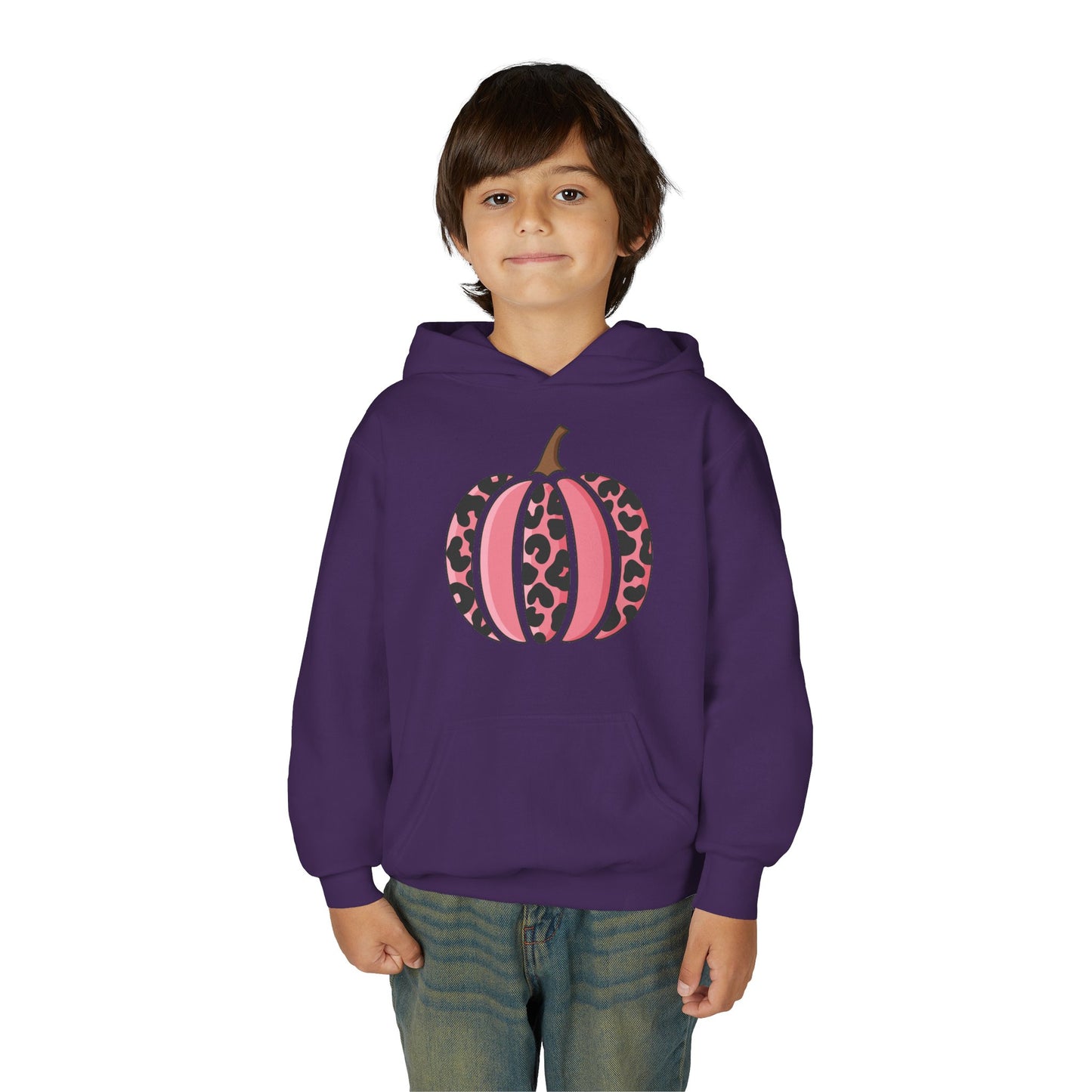 Pink Leopard Pumpkin Hoodie for Youth