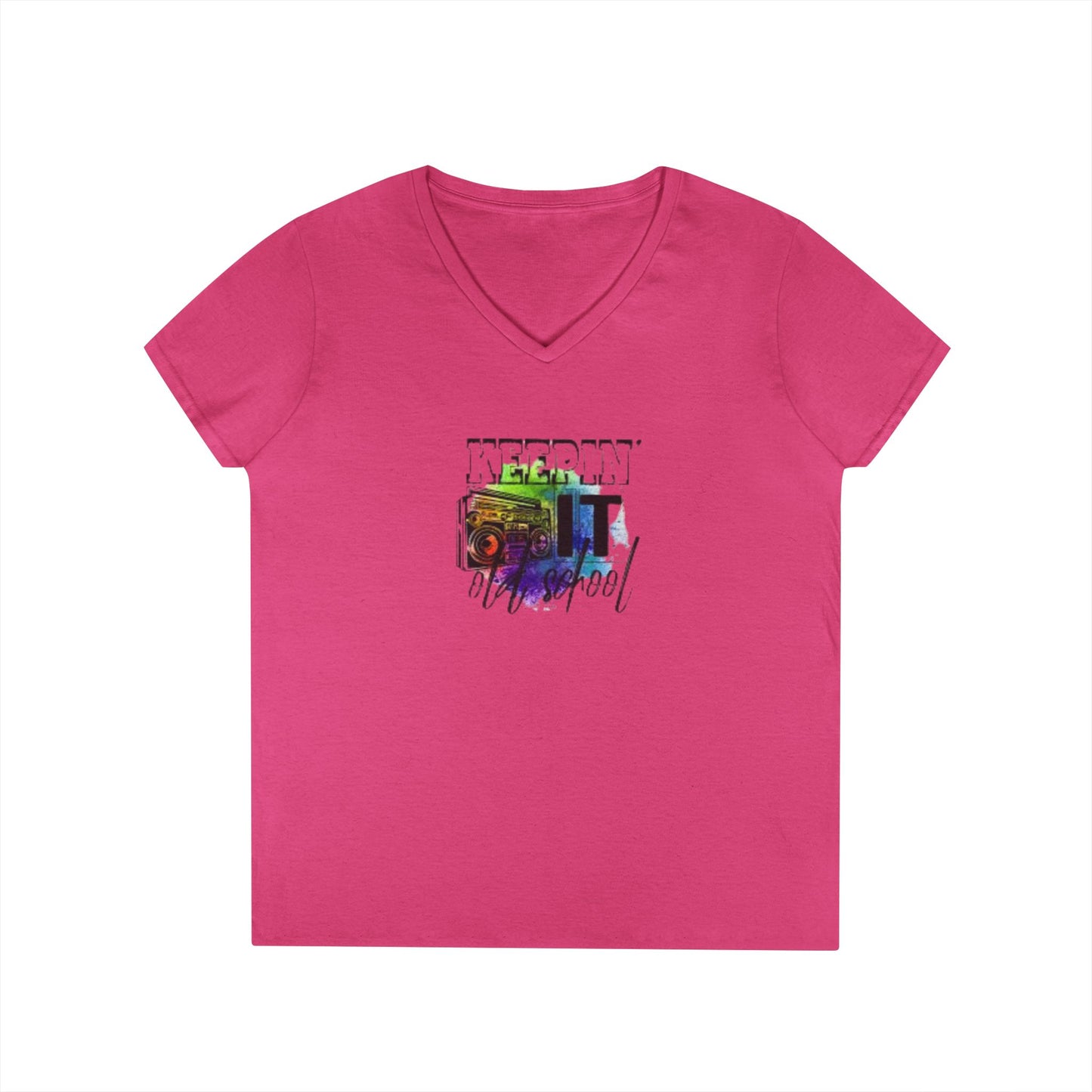 Colorful Boombox V-Neck T-Shirt