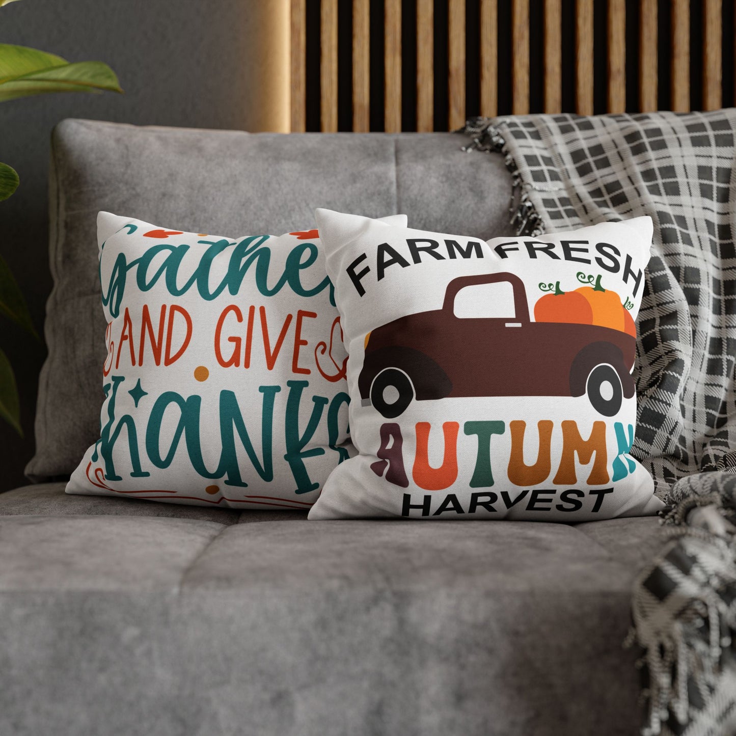 Double Sided Fall/Thanksgiving Decorative Pillowcase