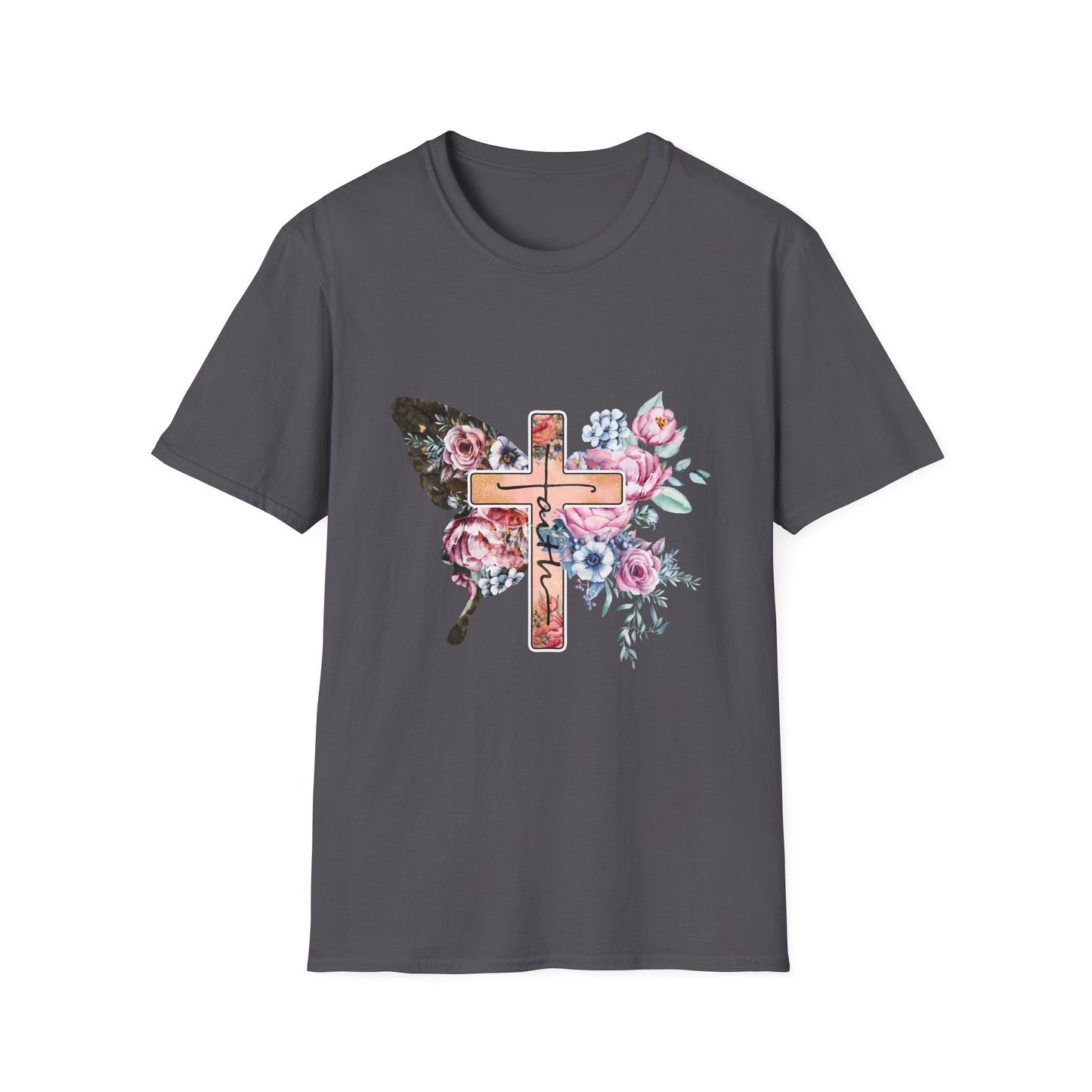 Floral Cross Butterfly T-Shirt